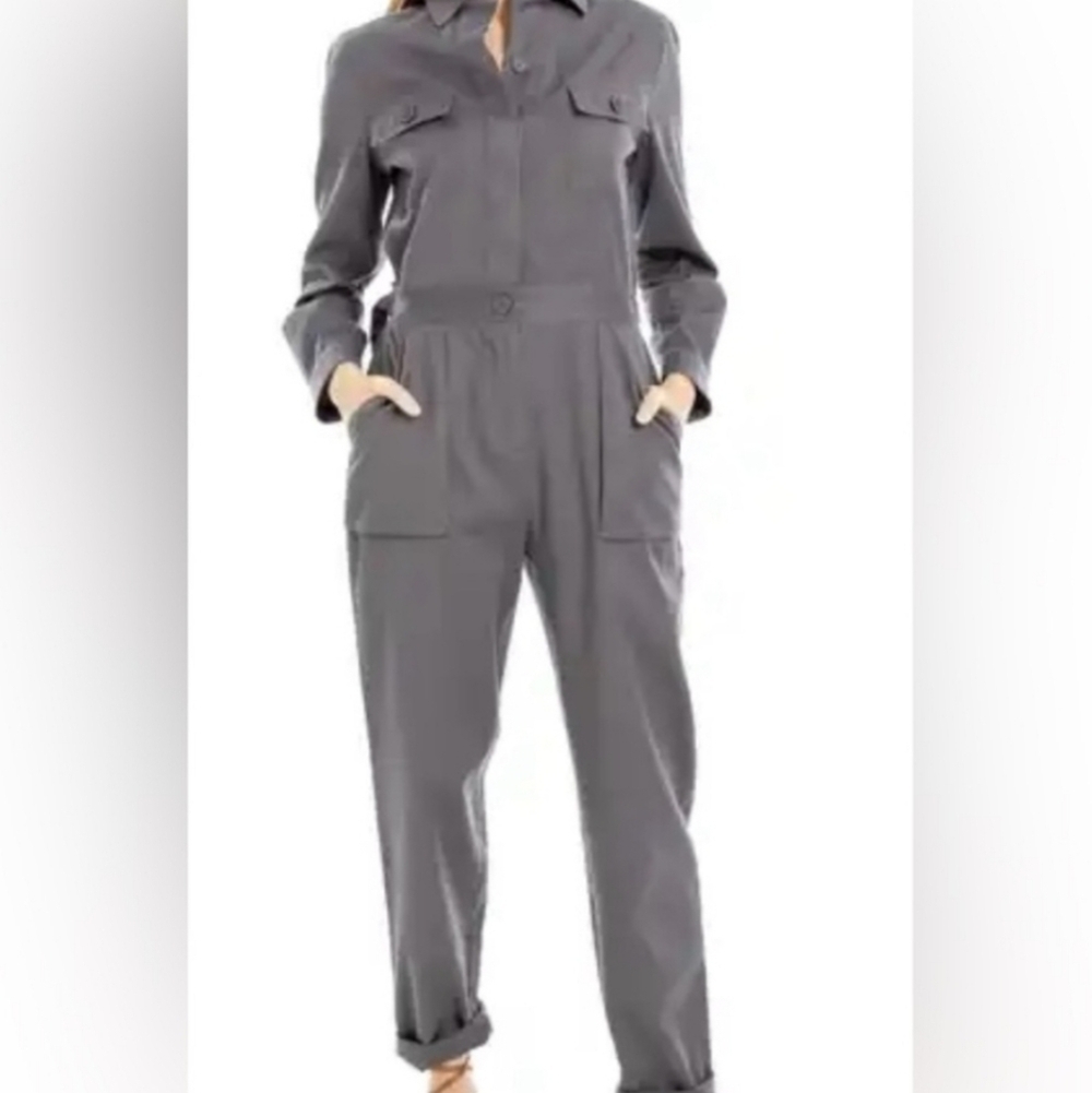 NWOT Max Studio Olive Green Textured Jumpsuit Size XL